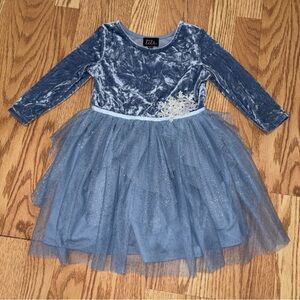 Frozen Elsa inspired - Lilt Sparkling Blue Velvet and Tulle Dress